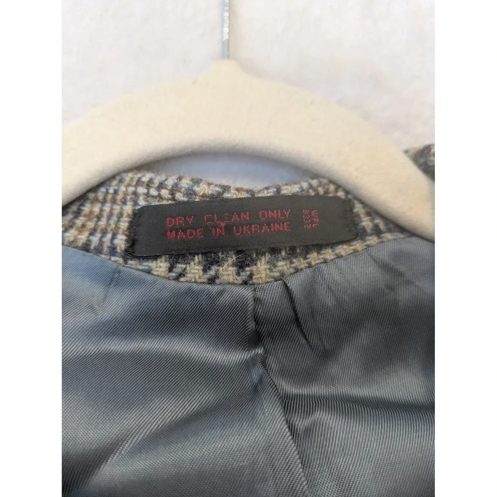 English Manor Blazer Men's 41R Brown Blue Plaid Wool Tweed Sport Coat Jacket